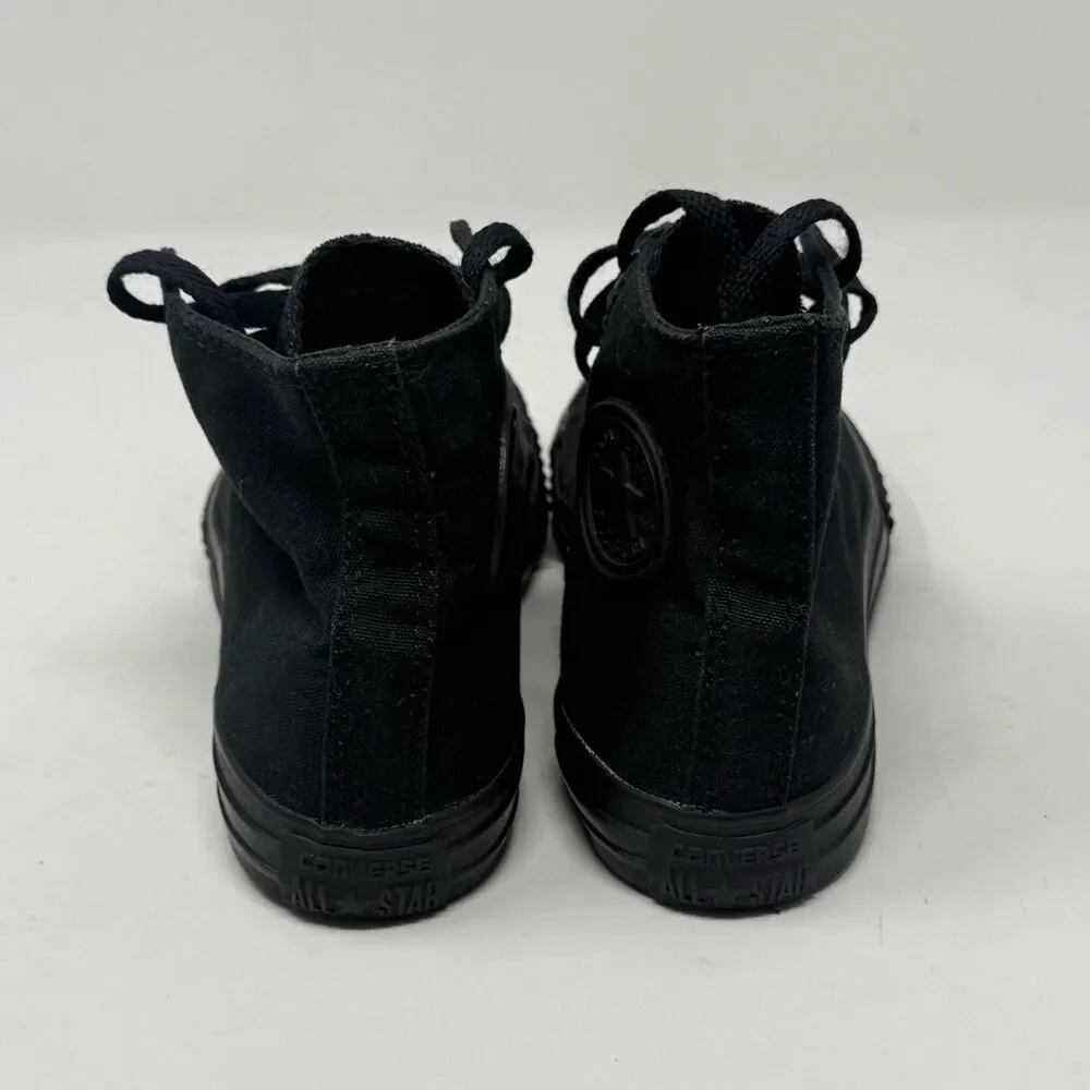 Converse All Star High Shoes Youth Girls Boys Size 3 Triple Black Canvas Sneaker